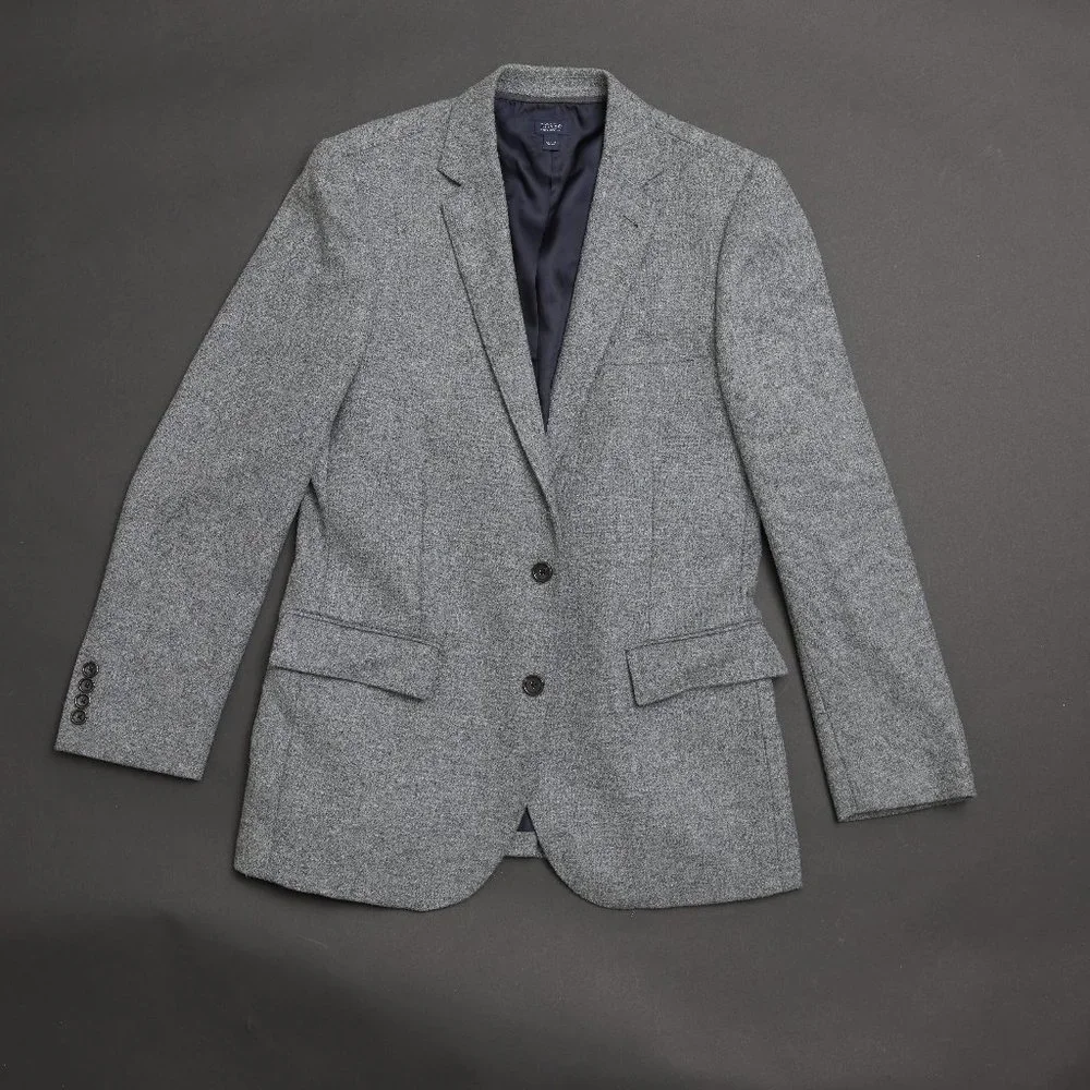 J. Crew Men's Grey Herringbone Two-Button Sport Coat